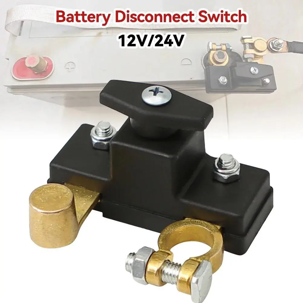 12V-24V Automotive Battery Kill Switch, Brass Anti-Loss Thick Partition Protector with Intelligent Repair, Lead-Acid Battery Switch Auto Replacement Part for Cars, Battery Kill Switch Battery Switches