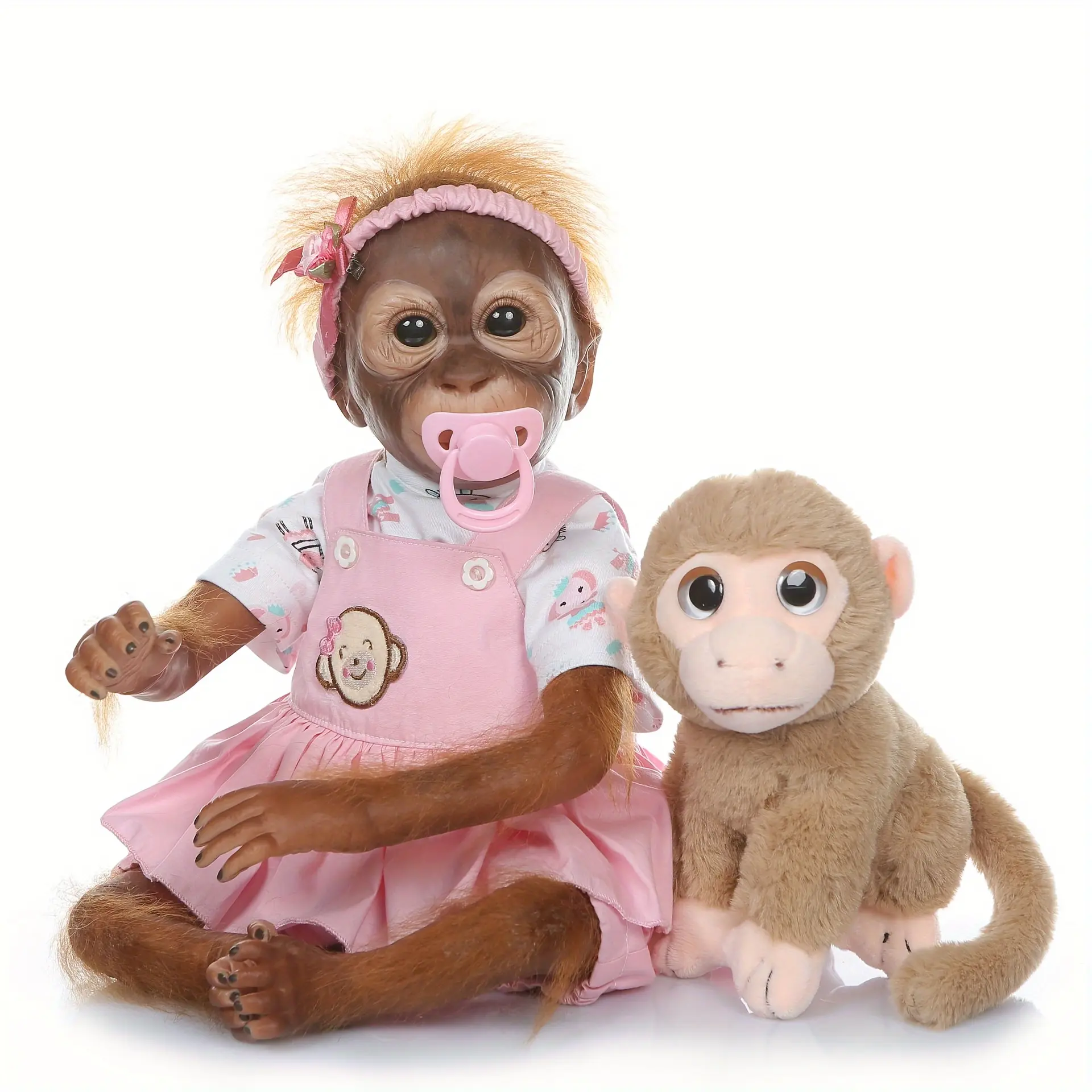 20-Inch Soft Plush Monkey Doll - The Perfect Cuddly Companion For Kids, Halloween/Thanksgiving Day/Christmas Gift (Little Monkey Plush Included)
