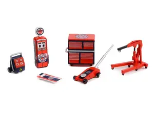 Red Crown Gasoline Auto Body Shop (Shop Tool Accessories Series 5) Diecast 1:64 Scale Models - Greenlight 16140C