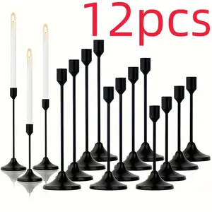 Metal Candle Holders Set, Candle Stand, Romantic Light Luxury Design, Family Theme Tabletop Decorations, Perfect for Weddings, Anniversaries & Parties