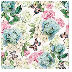 Flowers Napkins Rose Decorative Floral Paper Decoupage Napkin #5223