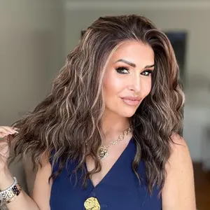 AISOM Mila Toasted Brunette Melt Water Wave 13x4 Free Part Lace Front Wig 16 inch with Scandinavian Hairline Low Density Glueless Women's Wig Daily Use