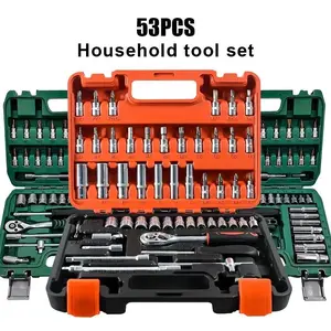 Multi-Function 53-Piece Ratcheting Socket Wrench Set for Automotive Repair - Car, Truck & Motorcycle Maintenance
