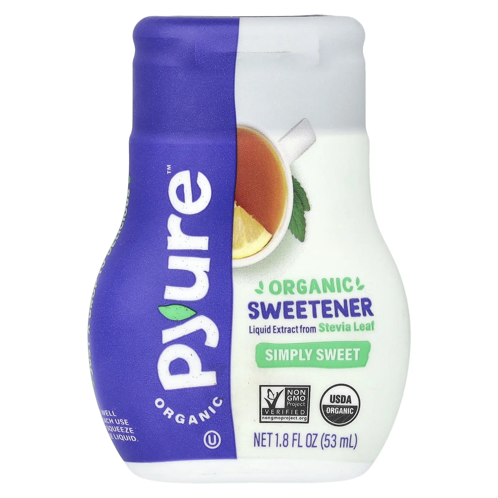 Pyure Organic Liquid Stevia Sweetener, Simply Sweet, 1.8 fl oz (53 ml) Pyure Organic Liquid Stevia Sweetener, Simply Sweet, 1.8 fl oz (53 ml)
