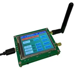 Upgraded MAX2870 RF Signal Generator Source 23~6000Mhz High Precision Frequency 2.8 inch Touch Screen Single Point Sweep Mode SMA Female Counter-Control Noise Source with Data Cable