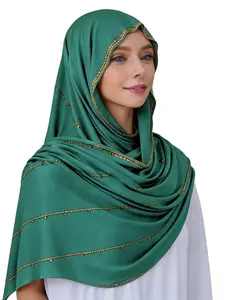 New Modal Embroidered Headscarf Hijab, Muslim Modest Breathable Soft Scarf for Women, Stylish Accessory for Daily Wear, Comfortable and Elegant Design