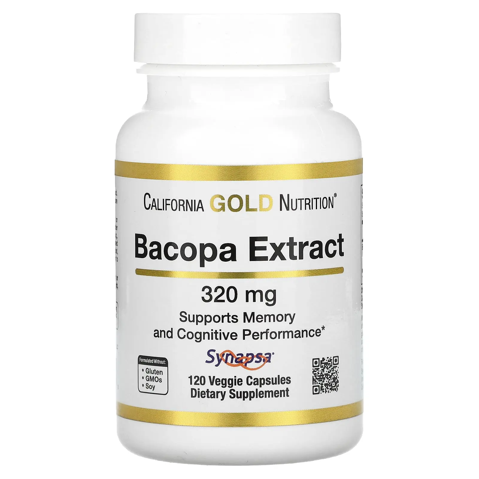 California Gold Nutrition Bacopa Extract, 320 mg, 120 Veggie Capsules