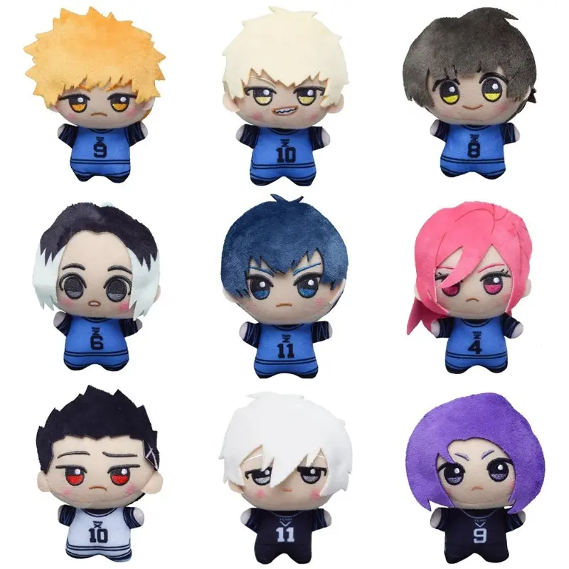 Mini Blue Lock Plush Keychain - Soft Stuffed Doll Key Holder, Keychain Attachment, Series Figures for Seishiro Nagi, Isagi Yoichi, Bachira, Chigiri, Jingo Raichi, Ideal Gift for Anime Fans, Keychain Series Figures