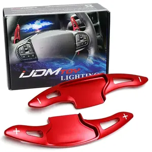 iJDMTOY Performance Red Lightweight Aluminum Larger Paddle Shifter Extension For 2020-up Gen6 Ford Explorer