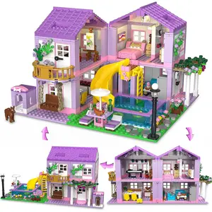 Purple Girls Summer Villa Friends Building Set Compatible with Lego 3 in 1 Friends Construction Educational Toy for Kids Age 8-12 and Up 1081 PCS