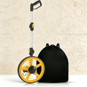 Folding Distance Measuring Wheel, Portable Collapsible Design with One-Key Reset and Kickstand, Accurate Feet Measurement Tool [0-9,999 Ft], Includes Starting Point Arrow and Carrying Bag for Easy Transport and Storage.