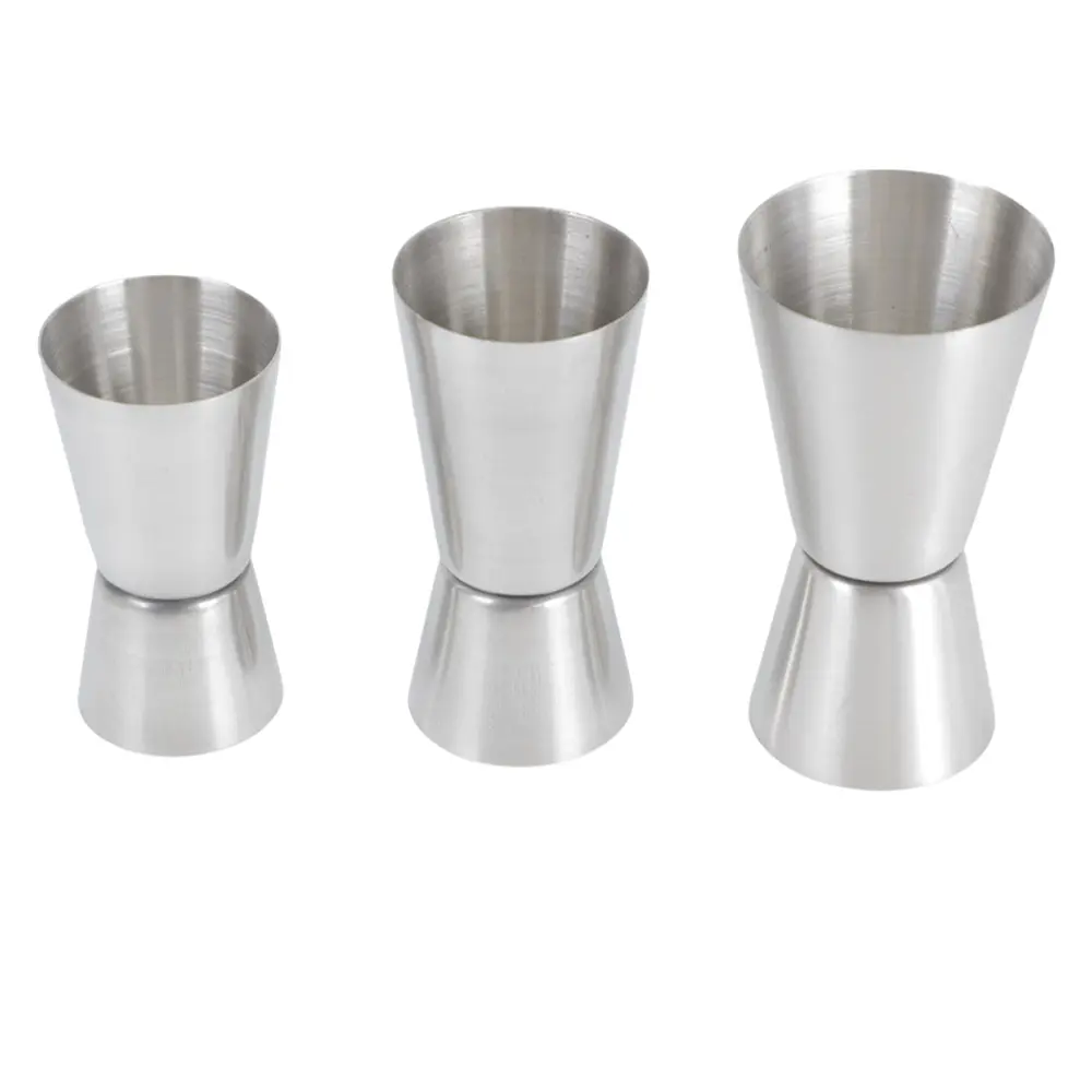 3-Piece Stainless Steel Kitchen Measuring Cups Set, Kitchenware, Professional Cocktail Dual-Headed Measure Cup, Bartender Liquor Drink Measurement Tool, Jiggers