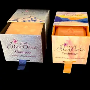 StarBars Strength Shampoo and Conditioner Bar Combo - natural and handmade, plastic free, for shiny, healthy hair,. Rice and ginger formula, fresh lemongrass scent