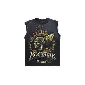 Destan Black Oversized Cut Off T-Shirt