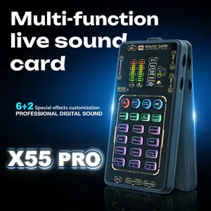 To Party X55 Pro Small Handheld Sound Card Kit Audio Interface Portable Microphone Streaming Device Microphone iPhone
