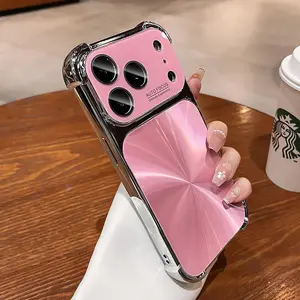 CD Pattern Electroplated Four-Corner Shockproof Phone Case For iPhone 17 Pro Max 16 15 14 13 Pro Plus Max | Luxury Plated Frame, CD Texture Back, Reinforced Corners | Trendy Protective Cover |  fashion gift anti-drop case #YJJGLSDSC