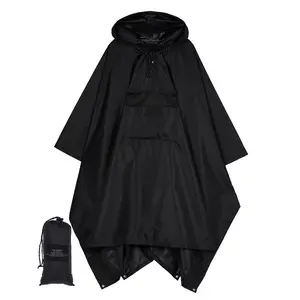 SALAMRA Hooded Rain Poncho Waterproof Raincoat Jacket for Men/Women/Adults with Pocket