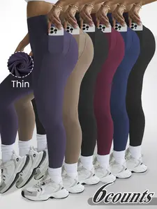 TCVC High Waist Black Leggings with Pockets, Tummy Control, Non-See-Through & Butt Lifting Yoga Pants, Versatile High-Waist Yoga Pants - Gym, Running & Daily Wear, Perfect for Spring & Summer Outfits