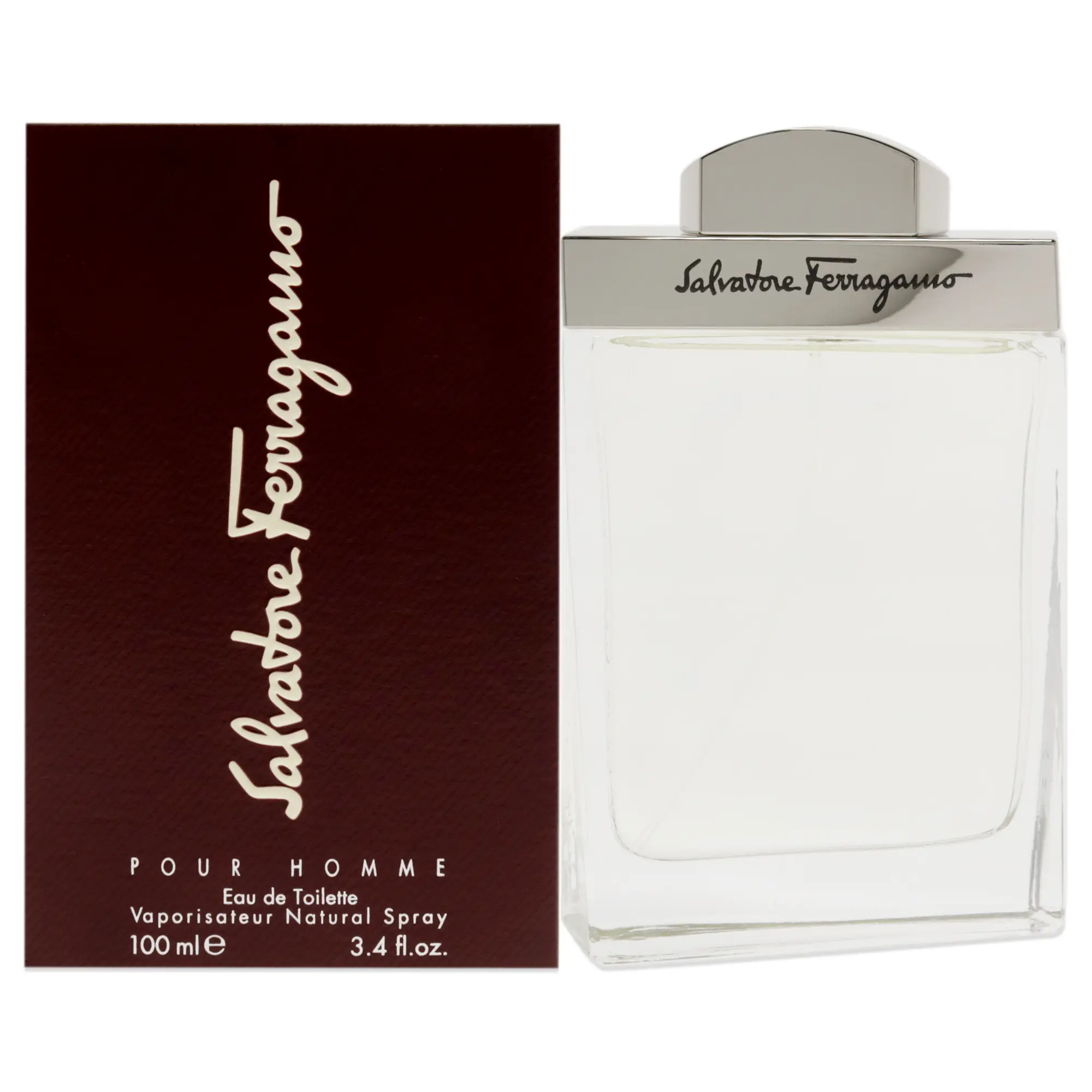Salvatore Ferragamo Men's Transparent Natural Spray, 3.4 oz (100ml) EDT, Single Bottle Unisex Fragrance