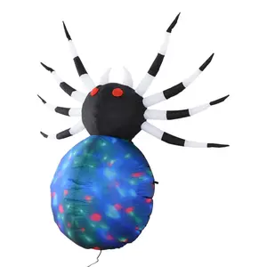 Halloween Decoration  Multicolor Red Eye Spider Inflatable Doll LED Lights