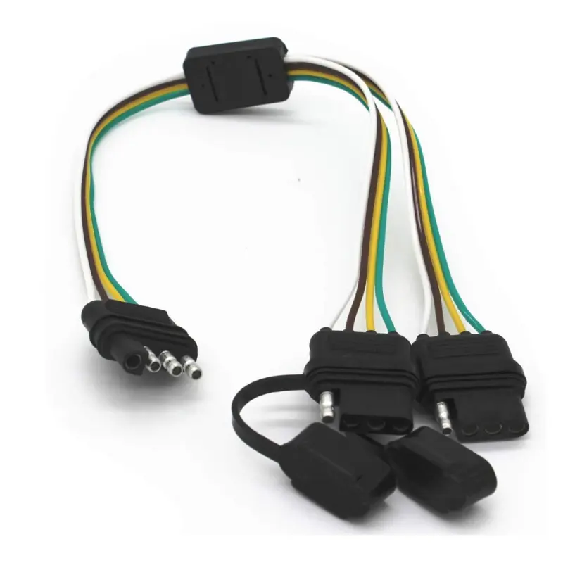 4 Way Y-Splitter Plug Universal for Tailgate Light Bar and Trailer Lights Plug & Play Easy Installation Adapter Extension Harness Wiring Plug 4 Pin Connectors (1) (1) Durable Connectors