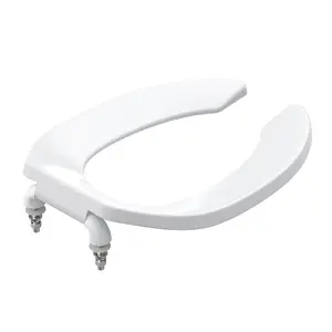 18.5 inchToilet Seat, Round Toilet Seat with Quick-Release And Quick-Attach, Plastic Toilet Seat with Soft Close, Never Loosen, Easy Install and clean - White White
