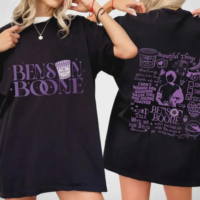 [ MUSIC TOUR TEE - TWO-SIDE ] Benson Boone Wanted Man Tour Shirt, Fireworks And Rollerblades 2026 Concert Tee