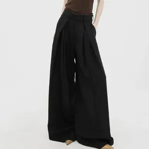 Autumn High Waist Casual Wide Leg Pants