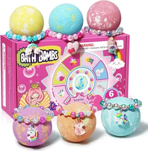 Unicorn Bath Bombs for Kids Girls with Bracelet Inside, Easter Basket Stuffers Bubble Bath Toys Birthday Gifts for 4 5 6 7 8 Year Old Girl Daughter Granddaughter