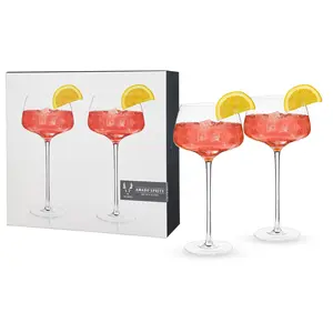 Viski Set of 2 Angled Crystal Amaro Spritz Glases