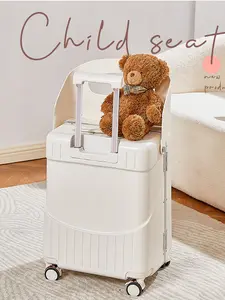 Baoma Pink/White/Black/Yellow 20/22/24 Inches PC Material Wear-resistant Anti-seismic Anti-cutting Universal Wheel Parent-child Trolley Case for Dry Wet Separation