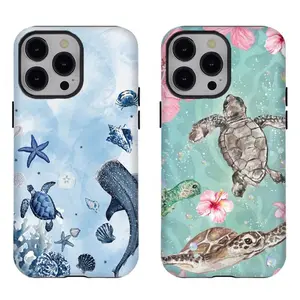 Sea Turtle & Whale Shark Ocean Phone Case|Trendy Shockproof Cover For iPhone 17 Pro Max 16 15 14 13 12 11 for Samsung S21 S22 S23 S24 S25 S26 Phone Case|Tough Phone Case|Best Gift For Summer