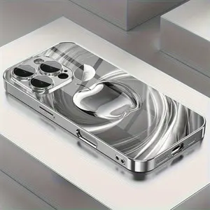 Fashion Stainless Stee iPhone Pattern Phone Case, Compatible with iPhone 17/16 Pro Max/15 Plus/14 Plus/13 Pro/with HD Glass Protection and Lens Protection t12