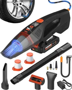 【DealsForYouDays】2-in-1 Cordless Car Vacuum and Tire Inflator - 20V Handheld Vacuum Cleaner & 150 PSI Air Pump, 18000Pa Powerful Suction, Portable Vac Air Compressor for Tires Pump and Car Cleaning Compact Hepa Filters