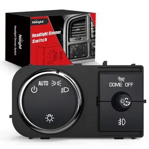 Nilight Headlight Dimmer Switch Compatible with 2007 2008 2009 2010 2011 2013 Chevy Silverado 1500 2500HD 3500HD Tahoe 2007-2014GMC Sierra 2500HD 3500HD Yukon with Greenish LED Light