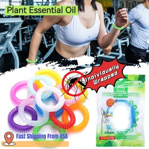 Plant Essential Oil Telephone Coil Mosquito Repellent Bracelet| Individually Wrapped, 12 Pcs per Pack| Outdoor Portable for Adults & Kids Insect Killer