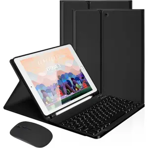 Keyboard Case with  for iPad 10.2" 9th 8th 7th Generation, Detachable  Keyboard with Pencil Holder for iPad 10.2 Inch/iPad Air 10.5"(3rd Gen)/iPad Pro 10.5 in, Black