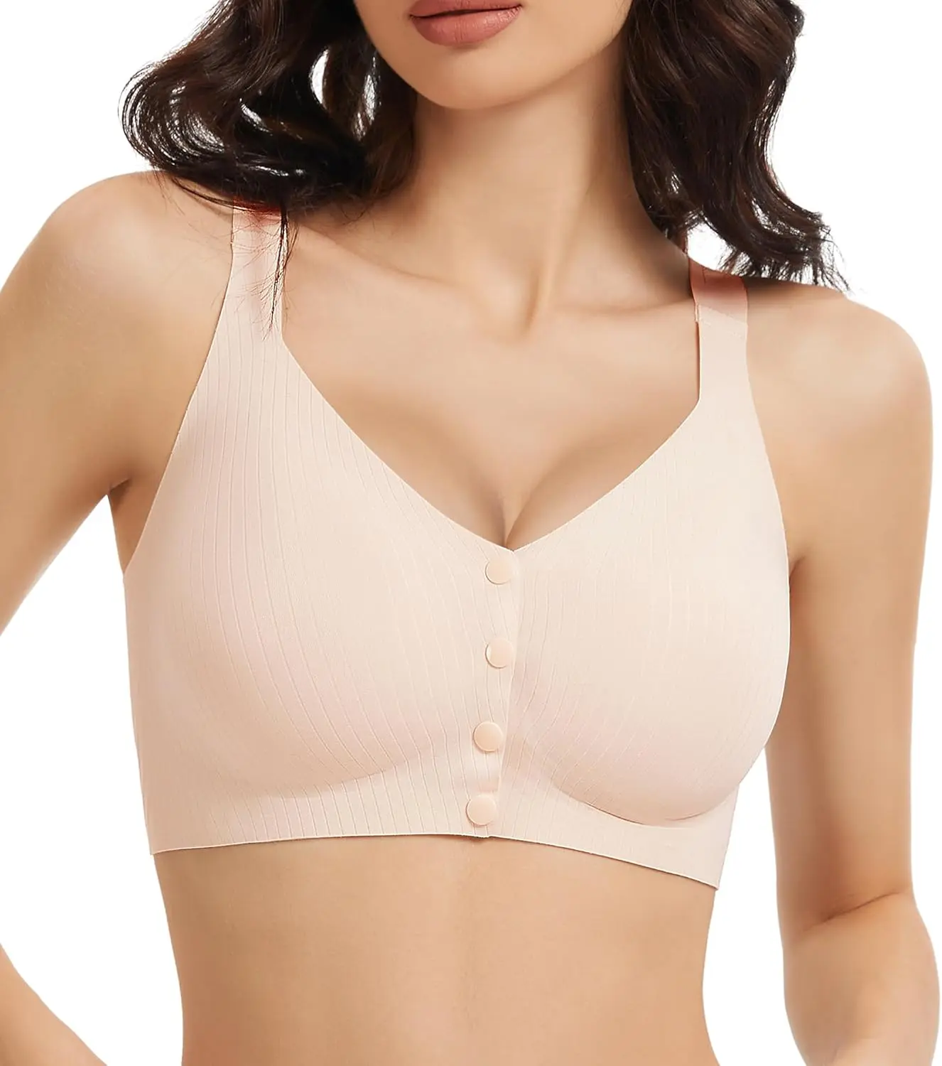 Gailife Jelly Front Closure Bras for Women Mastectomy Surgical Bralettes Wireless Full Coverage Comfortable Everyday Bra