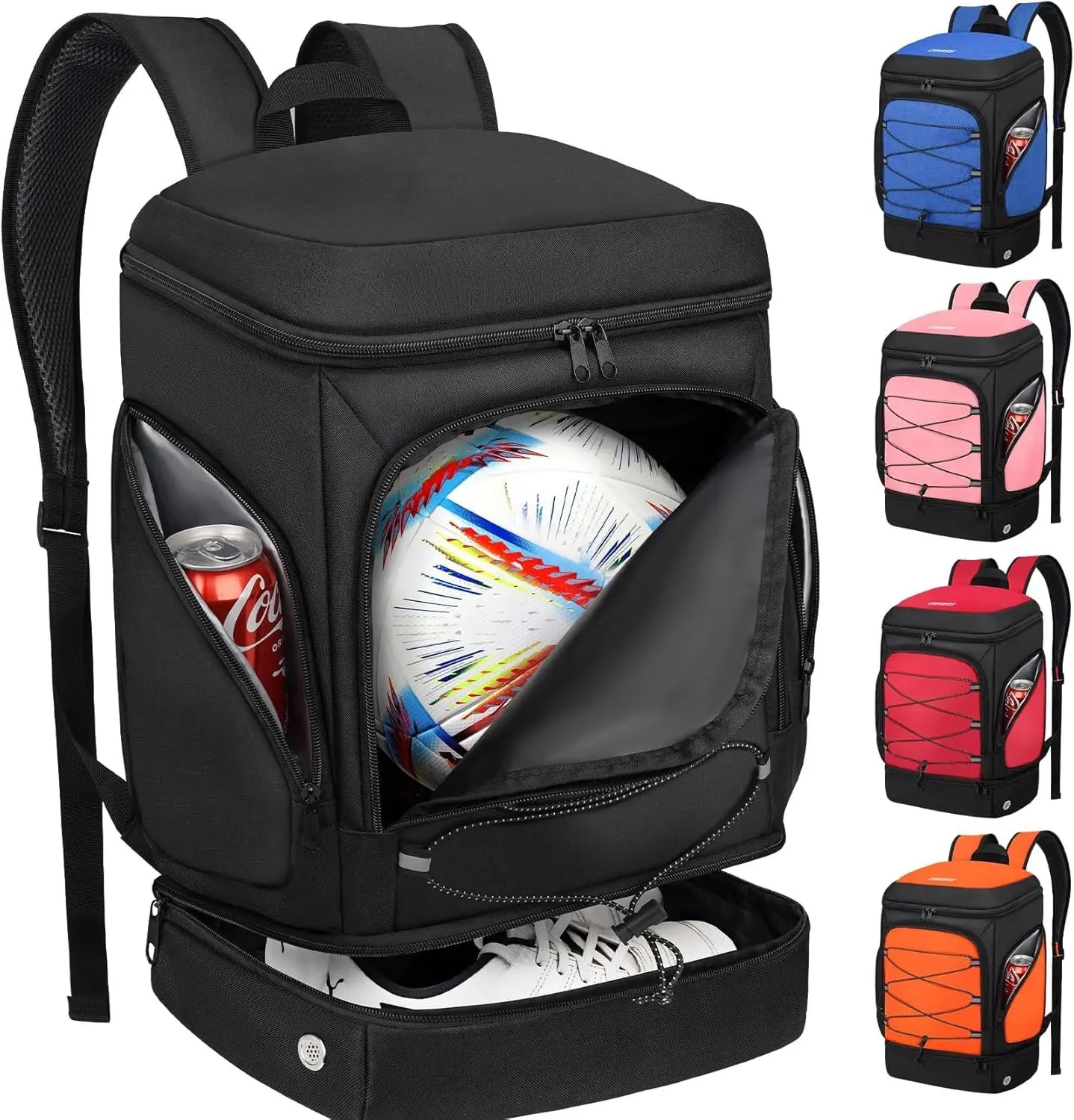 Soccer Backpack,Soccer Bag with Ball Holder, Includes Separate Cleat Shoe and Ball Compartment  Equipment Bags Fit Basketball Volleyball Football