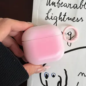 [Free!!Ship!] Frosted Gradient Headphone Protective Case for AirPods Pro 3/2 AirPods 4/3/1/2 TPU Shockproof Protective Cover with Finger Ring Keychain