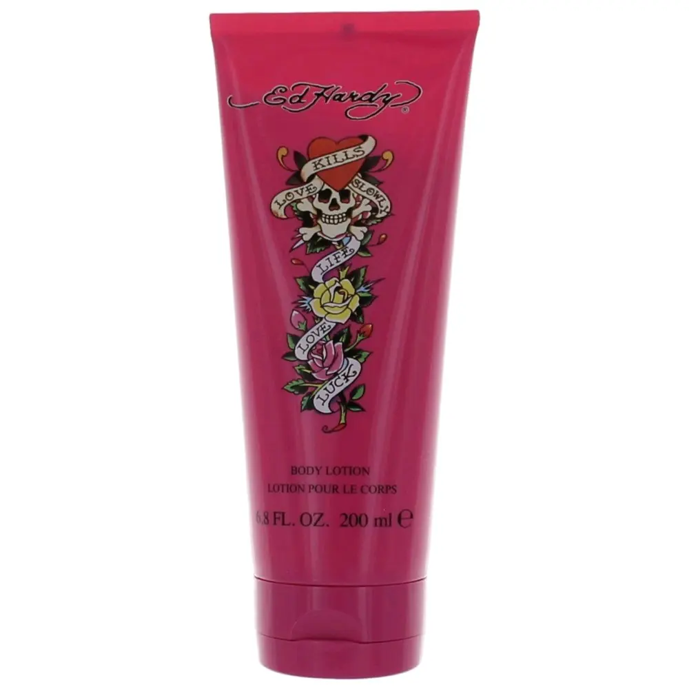 Ed Hardy by Christian Audigier Women's Body Lotion - 6.7 fl oz Body Care Moisturizer with Scented Fragrance, Moisturizers, Addictive Aroma, Fruity Floral, Cosmetic, Sexy, Moisturizes