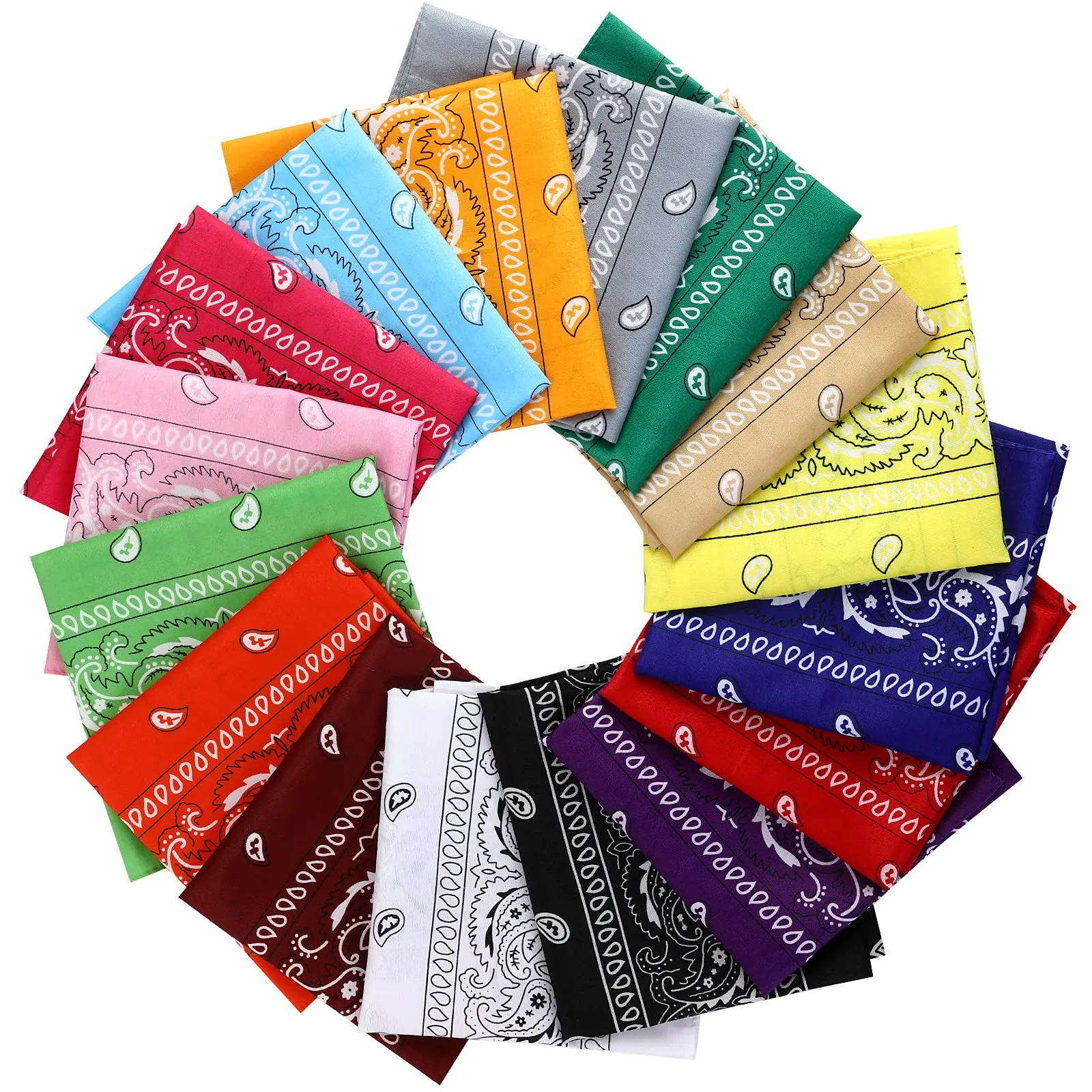16 Pack Unisex Cowboy Paisley Bandana Set,22x22 inch Square Novelty Headwrap Scarf,Premium Fabric Handkerchief for Men Women Biker Headband Wristband Face Covering,Halloween Christmas Fathersdaygift,Hand Tools Kits