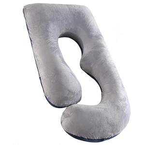 Sleeping pillow during pregnancy, J-shaped nursing pillow for pregnant women, abdominal support for pregnant women and side lying, detachable crystal velvet J-shaped lumbar support pillow,