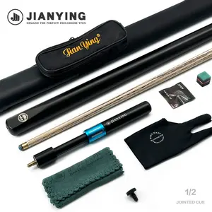 JIANYING Premium 1/2 Snooker Cue Set (Including Cue Case & Full Accessories) Length: 57 inches Weight: 18-20 ounces Tip Diameter: 9.5-10.3 mm Comes with a cue case, extension handle, cue glove, cue towel and chalk as free gifts.Handcrafted snooker cue