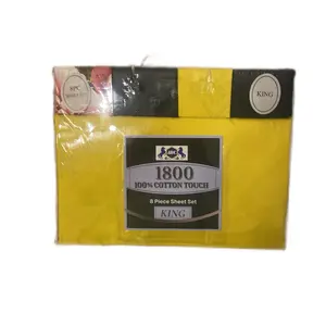 ABC 1800 100% Cotton Touch 8 Piece Sheet Set King Size Soft & Cozy Bedding