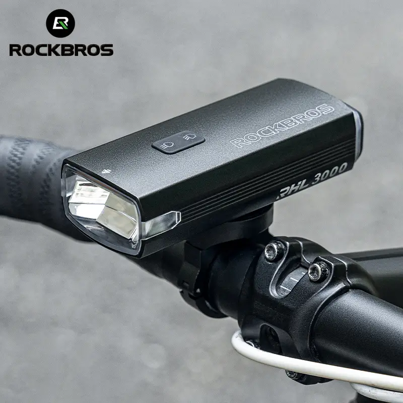 ROCKBROS PHL3000 Rechargeable Bike Headlight, 3000 Lumens for E-Bikes, IPX6 Waterproof & Durable, Long-Lasting 10000mAh Battery with USB-C Fast Charging, Ebike Accessories, Fastcharging, Lights & Reflectors