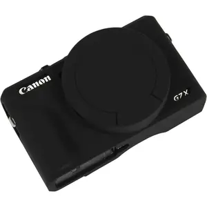 Easy Hood Case For Camera, Soft Silicone Protective Cover With Removable Lens Cover For Camera (Black)