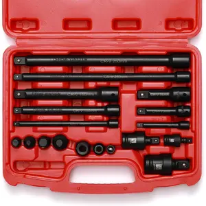 18- Drive Tool Accessory Set, Socket Accessory Set, Includes Socket Adapters, Extensions, Universal Joints and  Coupler