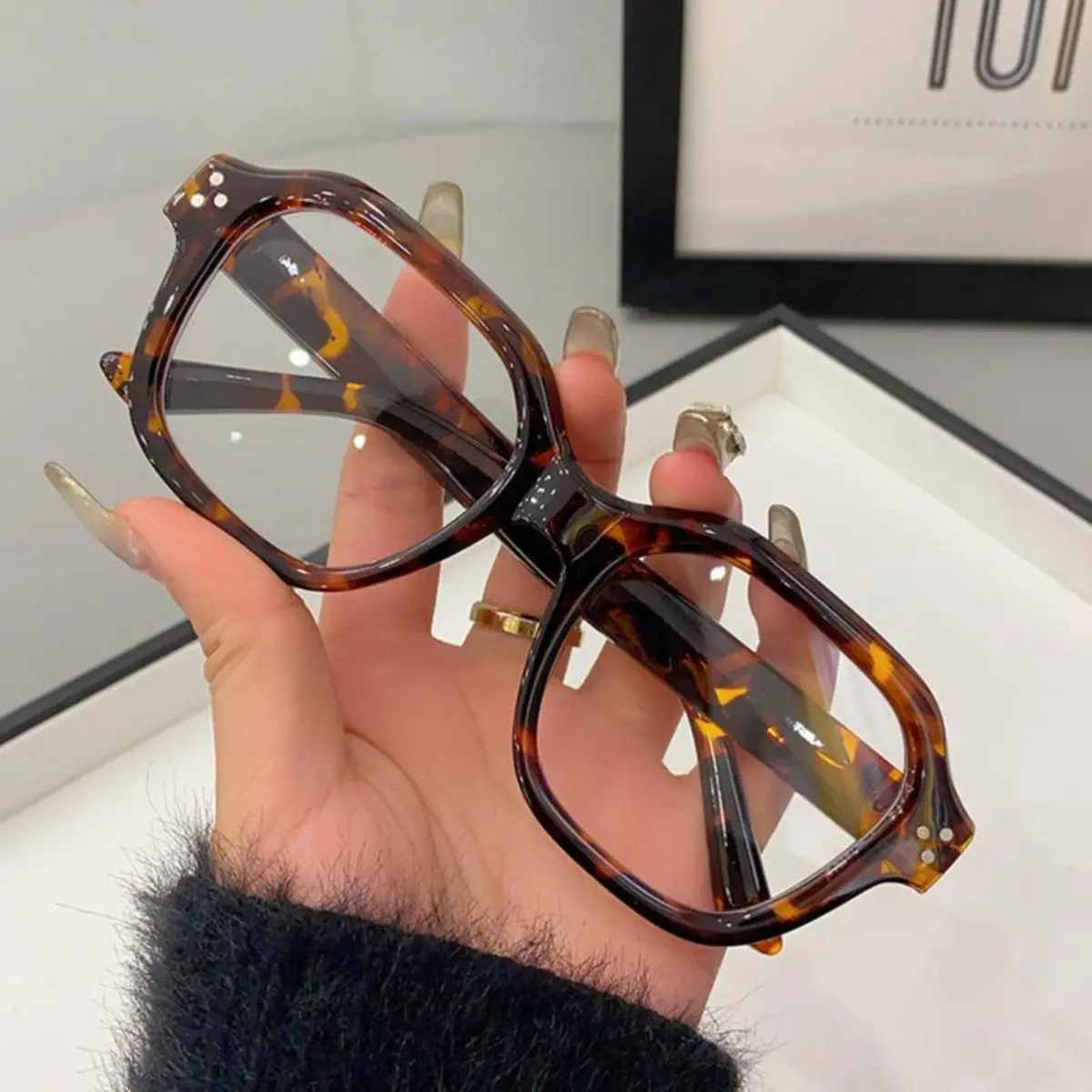 Unisex Retro Square Eyeglasses | Anti Blue Light Clear Lens Lightweight Frame for Reading Computer Daily Wear