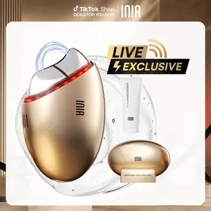 【LIVE EXCLUSIVE】INIA GLACE 7-in-1 Face & Neck Sculpting Device | EMS Microcurrent, Red & Blue Light, Thermal & Cryo Therapy for Lift, Tighten, Lymphatic Drainage & De-Puff, Serum Infusion, Perfect Gift Pick，Summer Beauty Gift Ideas